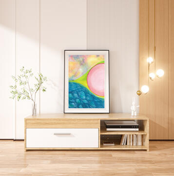 Watercolor Technique Unique piece 6x8.7 IN Canson paper 300 gr. Unframed