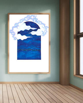 Watercolor Technique Unique piece 9 x 12 IN Canson paper 300 gr. Unframed